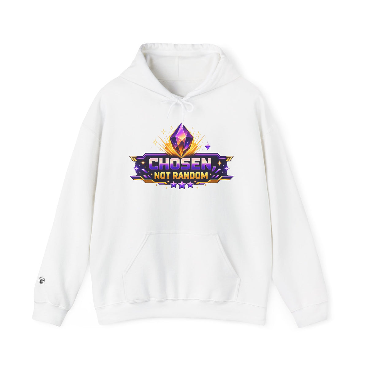 Chosen Not Random Hoodie — Gamer Badge Graphic Hooded Sweatshirt