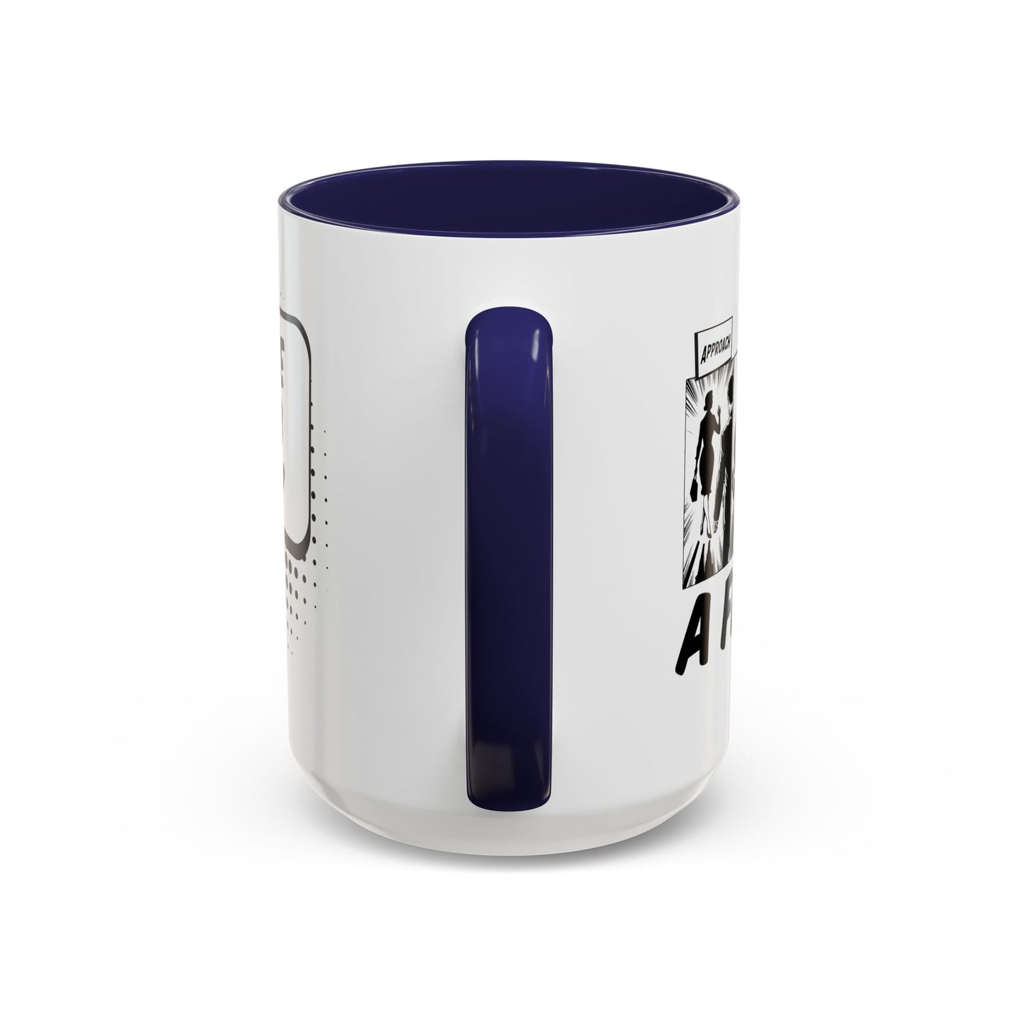 Free Hug Day Accent Coffee Mug – Funny Black & White Comic Speech Bubble Design (11/15 oz)