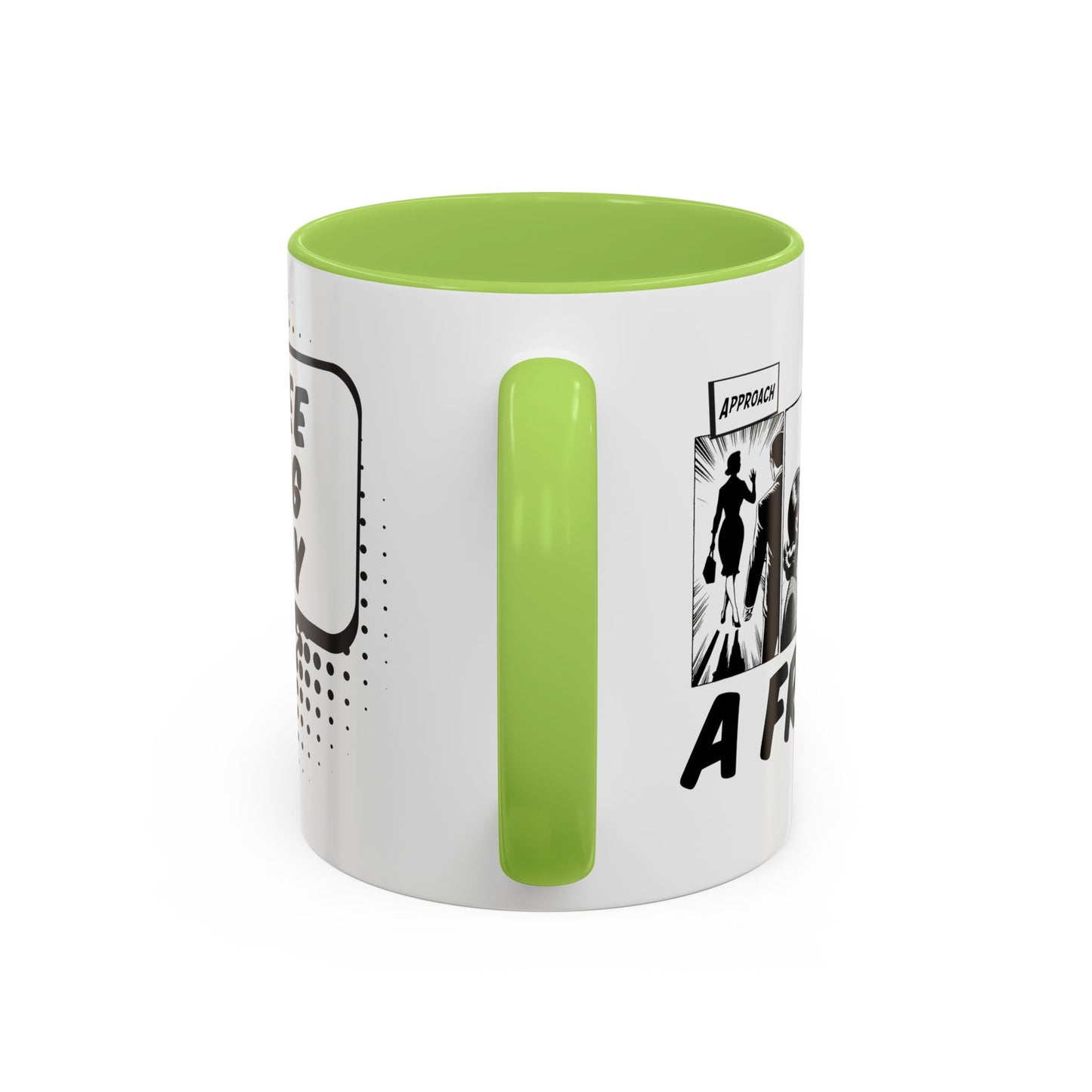 Free Hug Day Accent Coffee Mug – Funny Black & White Comic Speech Bubble Design (11/15 oz)
