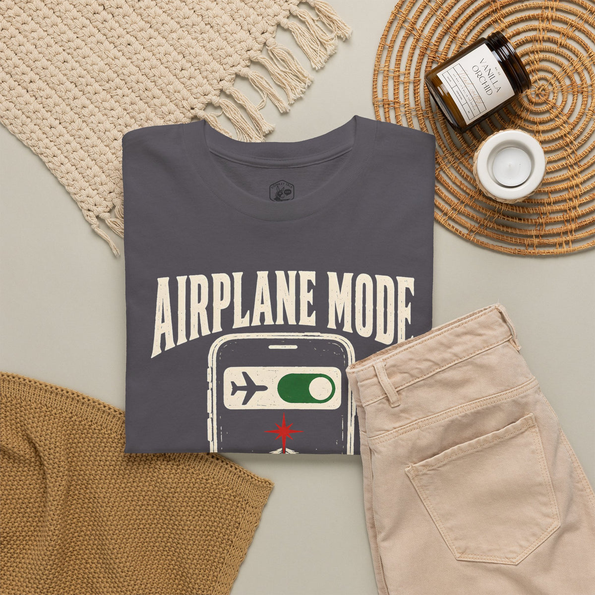 Airplane Mode: Silent Night T-Shirt | Funny Christmas Christian Graphic Tee