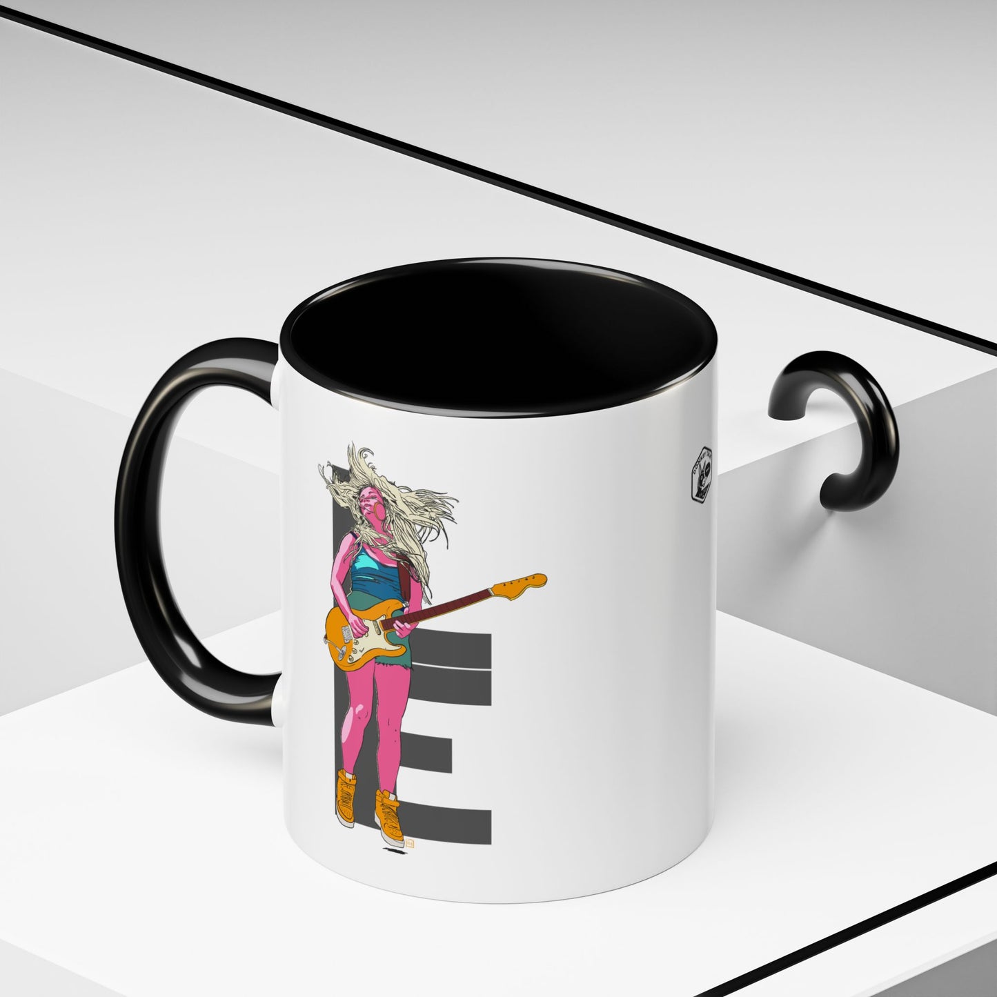 Coffee Mug — Colorful Guitarist Rock Music Accent Mug (11oz & 15oz)