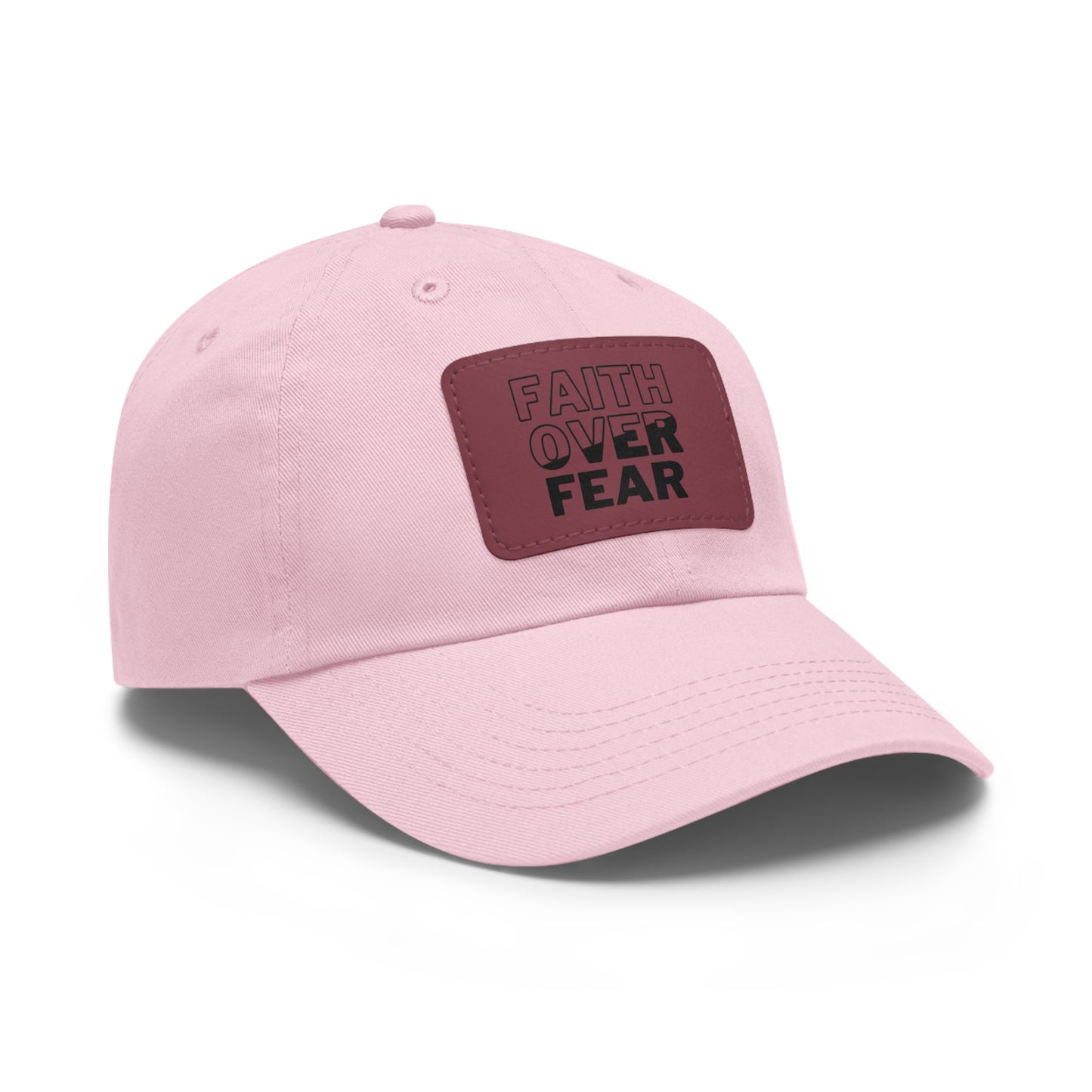 Faith Over Fear Dad Hat - Stylish Hat with Leather Patch