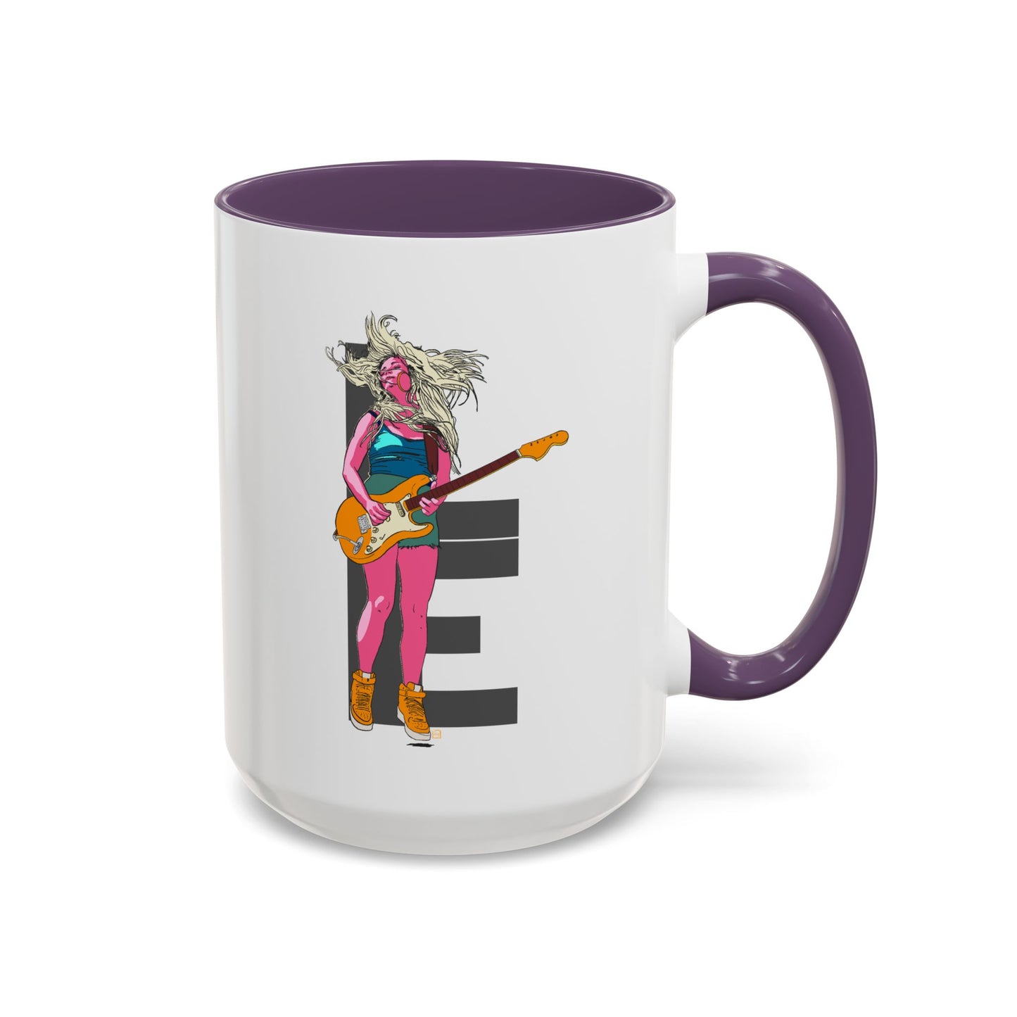 Coffee Mug — Colorful Guitarist Rock Music Accent Mug (11oz & 15oz)