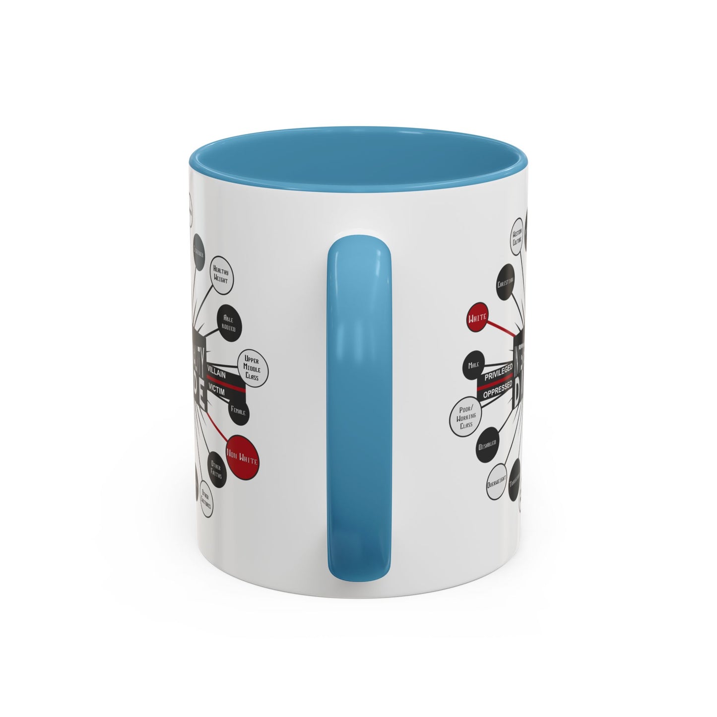 Intersectionality Divide Accent Coffee Mug — Social Justice Diagram Ceramic Mug (11/15oz)
