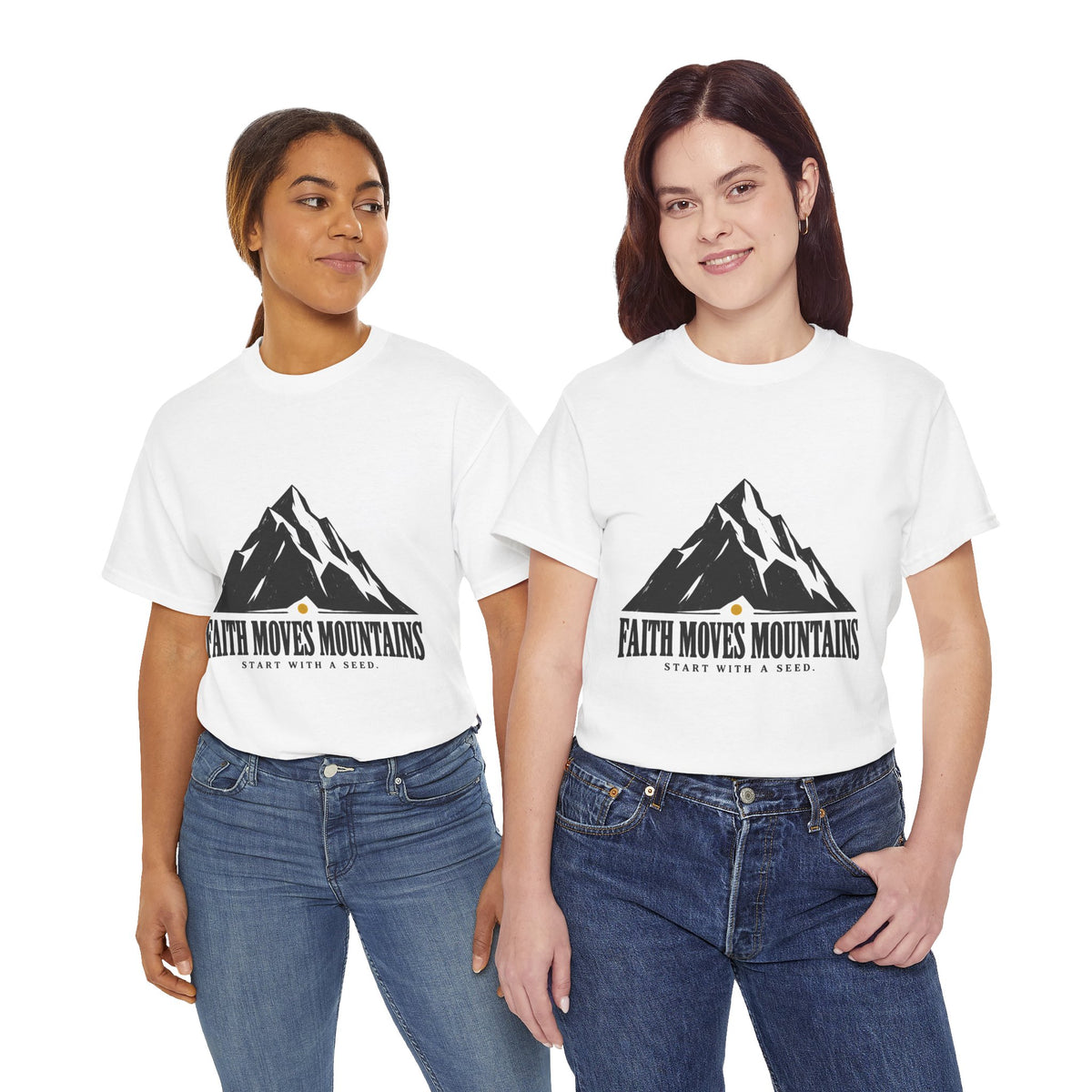 Faith Moves Mountains Start With a Seed T-Shirt | Matthew 17:20 Christian Tee