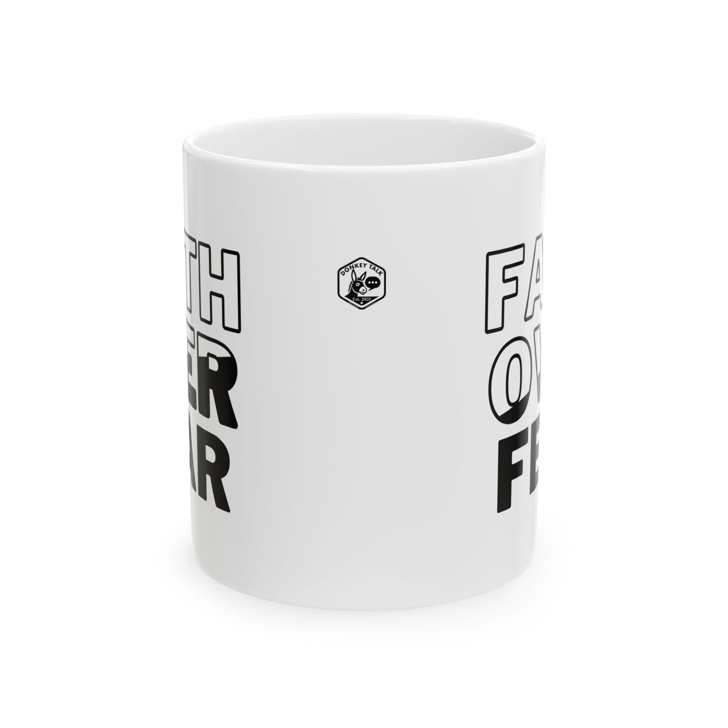 Faith Over Fear Ceramic Coffee Mug 11oz - Inspirational Drinkware for Daily Motivation