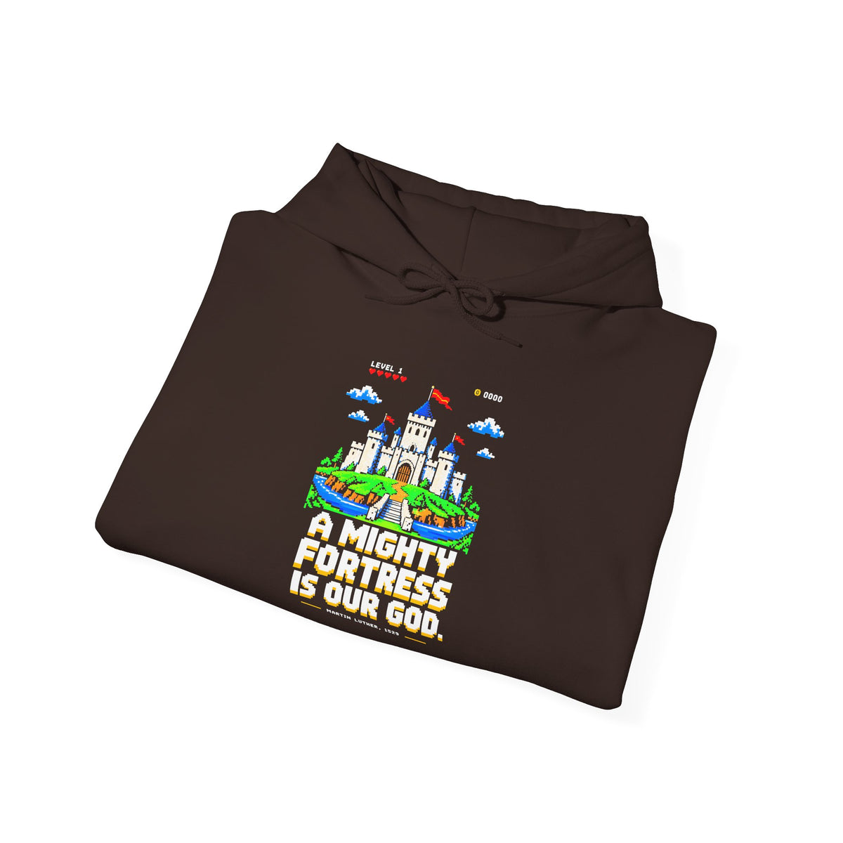 A Mighty Fortress 8-Bit Castle Hoodie | Martin Luther Hymn Hoodie