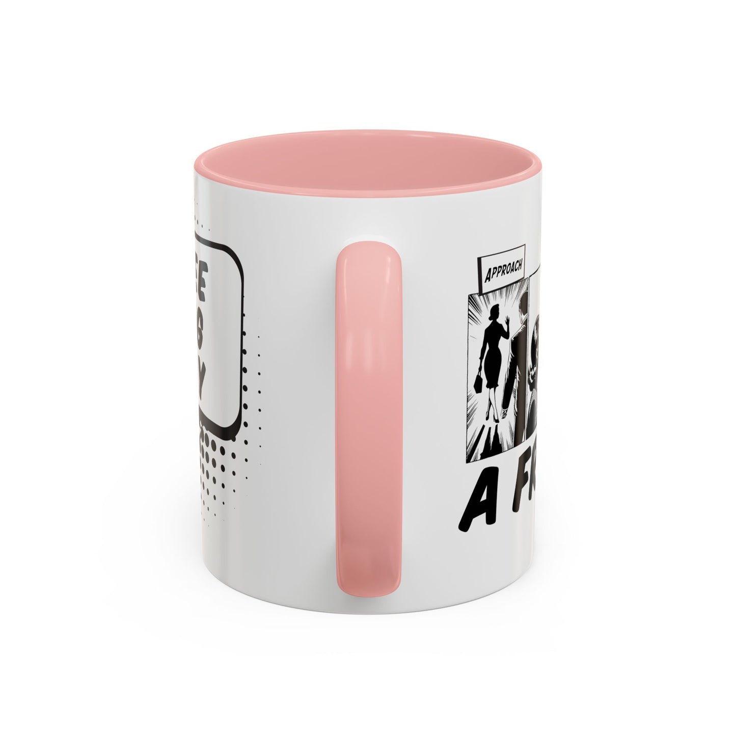 Free Hug Day Accent Coffee Mug – Funny Black & White Comic Speech Bubble Design (11/15 oz)