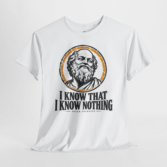 I Know That I Know Nothing Socrates T-shirt – Donkey Talk graphic tee