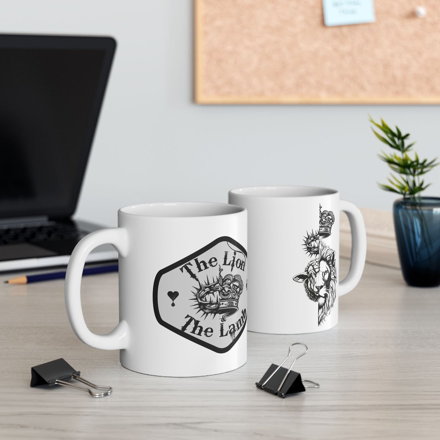 Lion and Lamb Ceramic Mug - 11oz & 15oz, Perfect for Coffee Lovers & Gifts