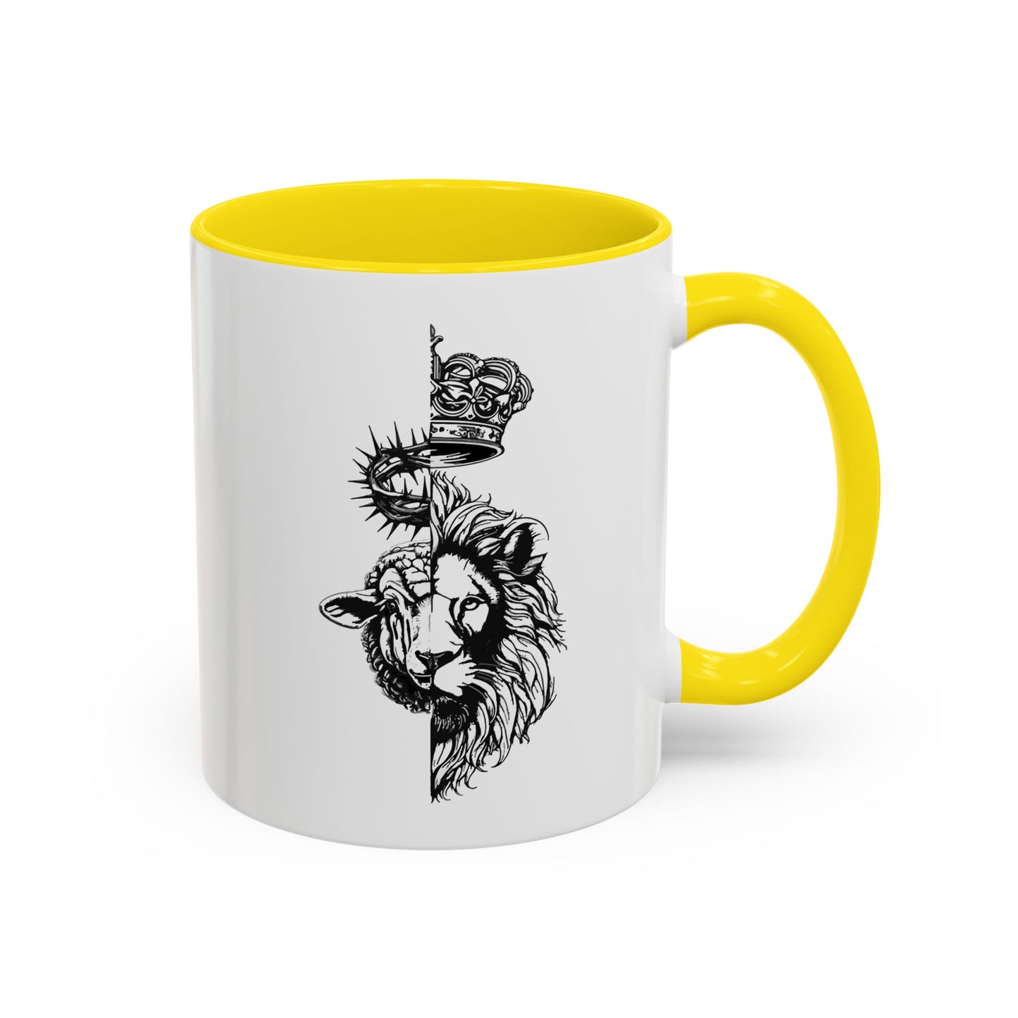 Lion & Lamb Religious Accent Coffee Mug — Crown of Thorns Christian Gift (11/15oz)