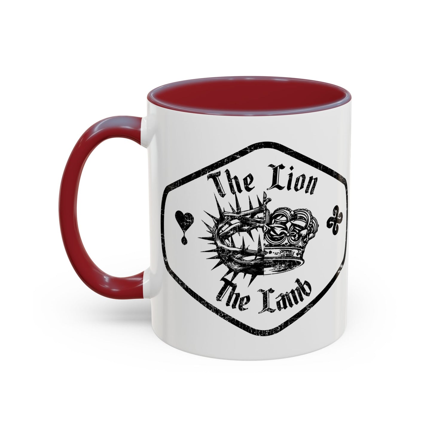 Lion & Lamb Religious Accent Coffee Mug — Crown of Thorns Christian Gift (11/15oz)