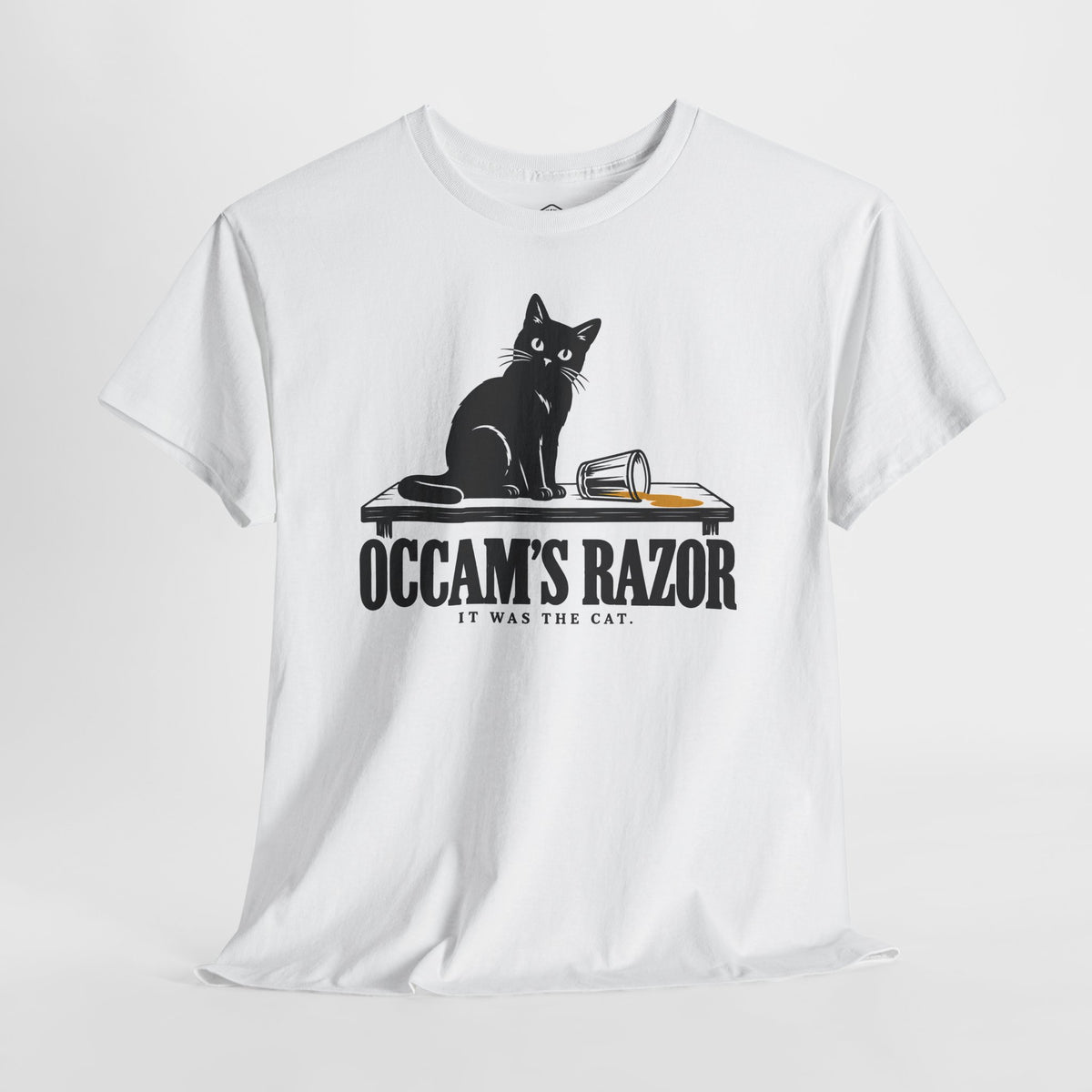 Occam's Razor It Was the Cat T-shirt – Donkey Talk graphic tee