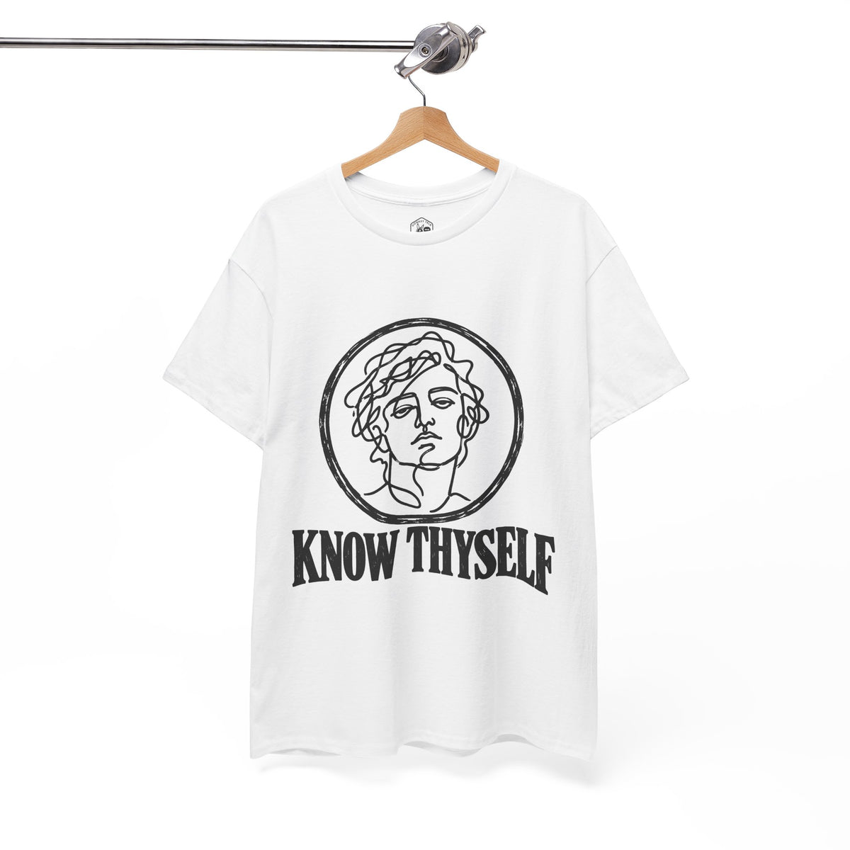Know Thyself Unfiltered Line Art T-Shirt | Philosophy and Faith Tee