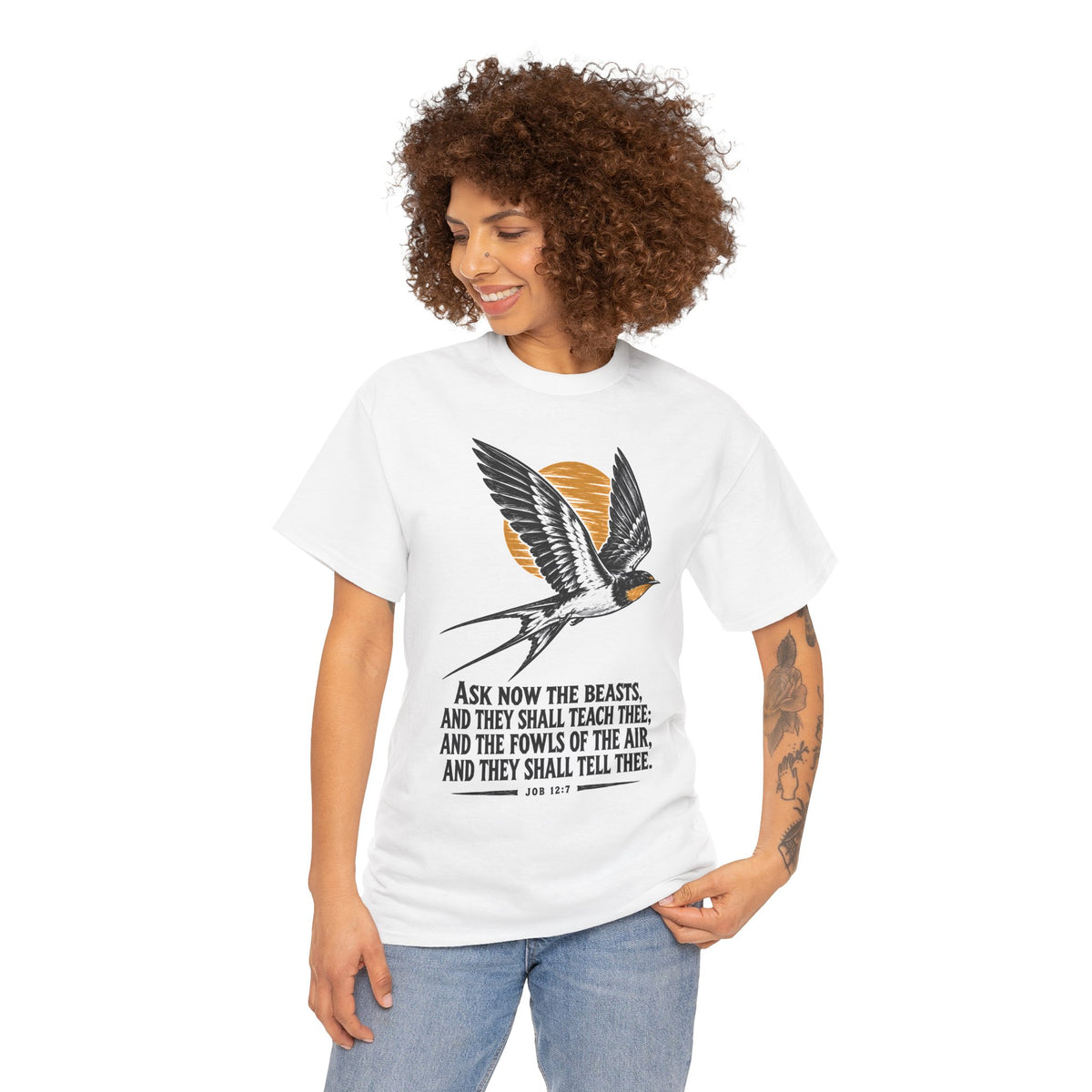 Swallow Linocut T-shirt – Donkey Talk graphic tee