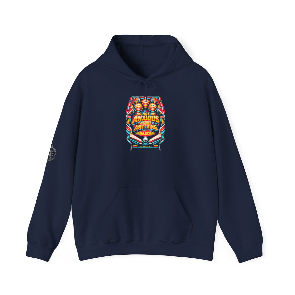 Do Not Be Anxious Pinball Hoodie | Philippians 4:6 Retro Arcade Hoodie