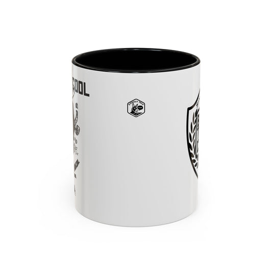 Back to Cool Shield Accent Coffee Mug — Retro Badge Coffee Cup (11/15oz)