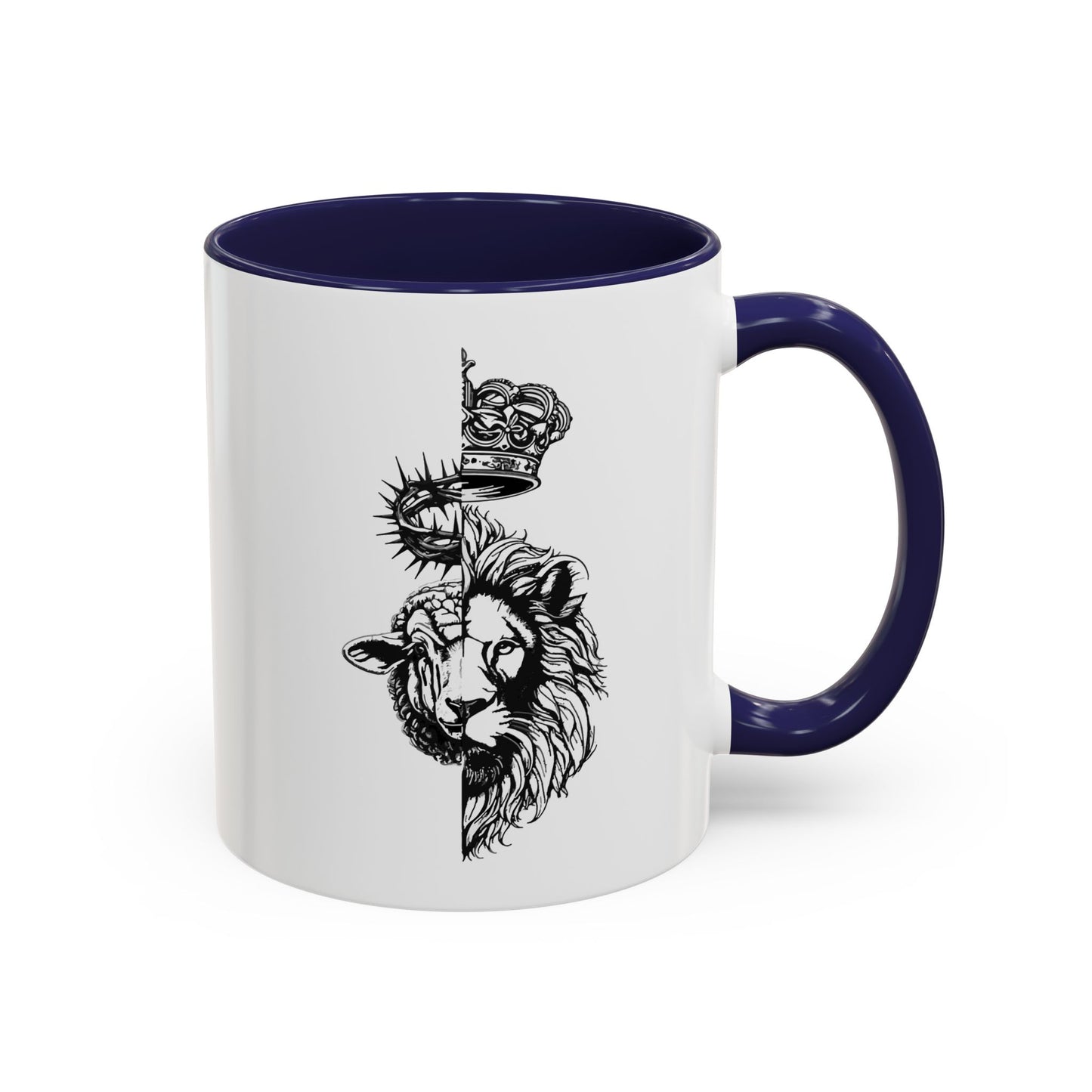 Lion & Lamb Religious Accent Coffee Mug — Crown of Thorns Christian Gift (11/15oz)