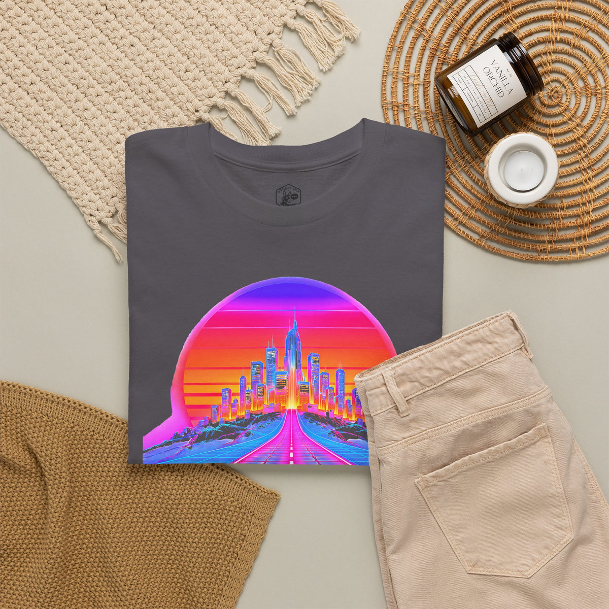 A City on a Hill Synthwave T-shirt – Donkey Talk graphic tee