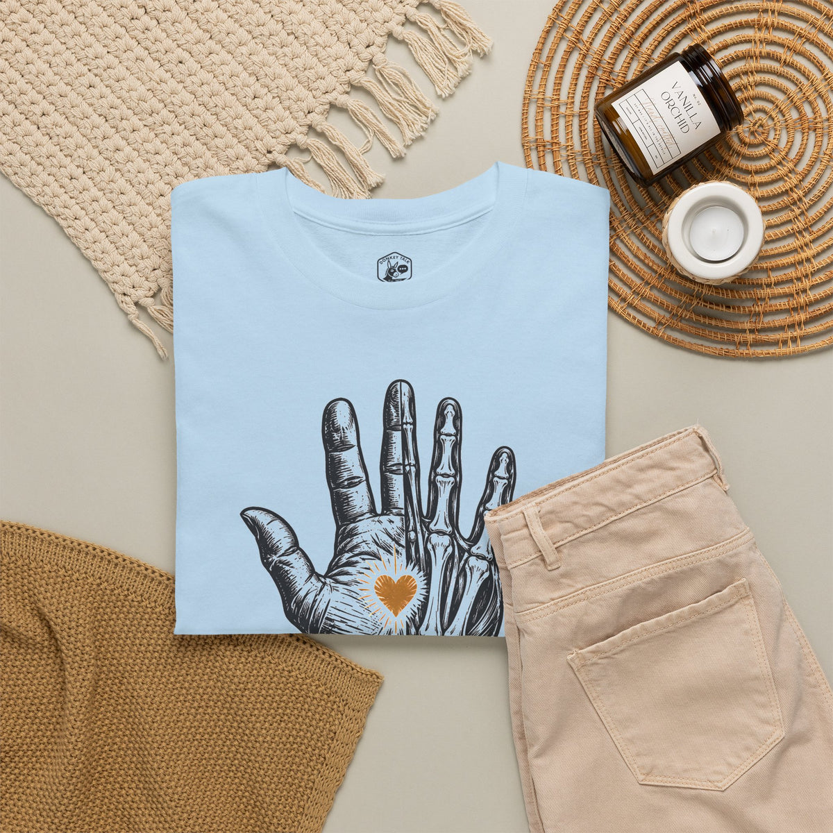 Psalm Hand Linocut T-shirt – Donkey Talk graphic tee