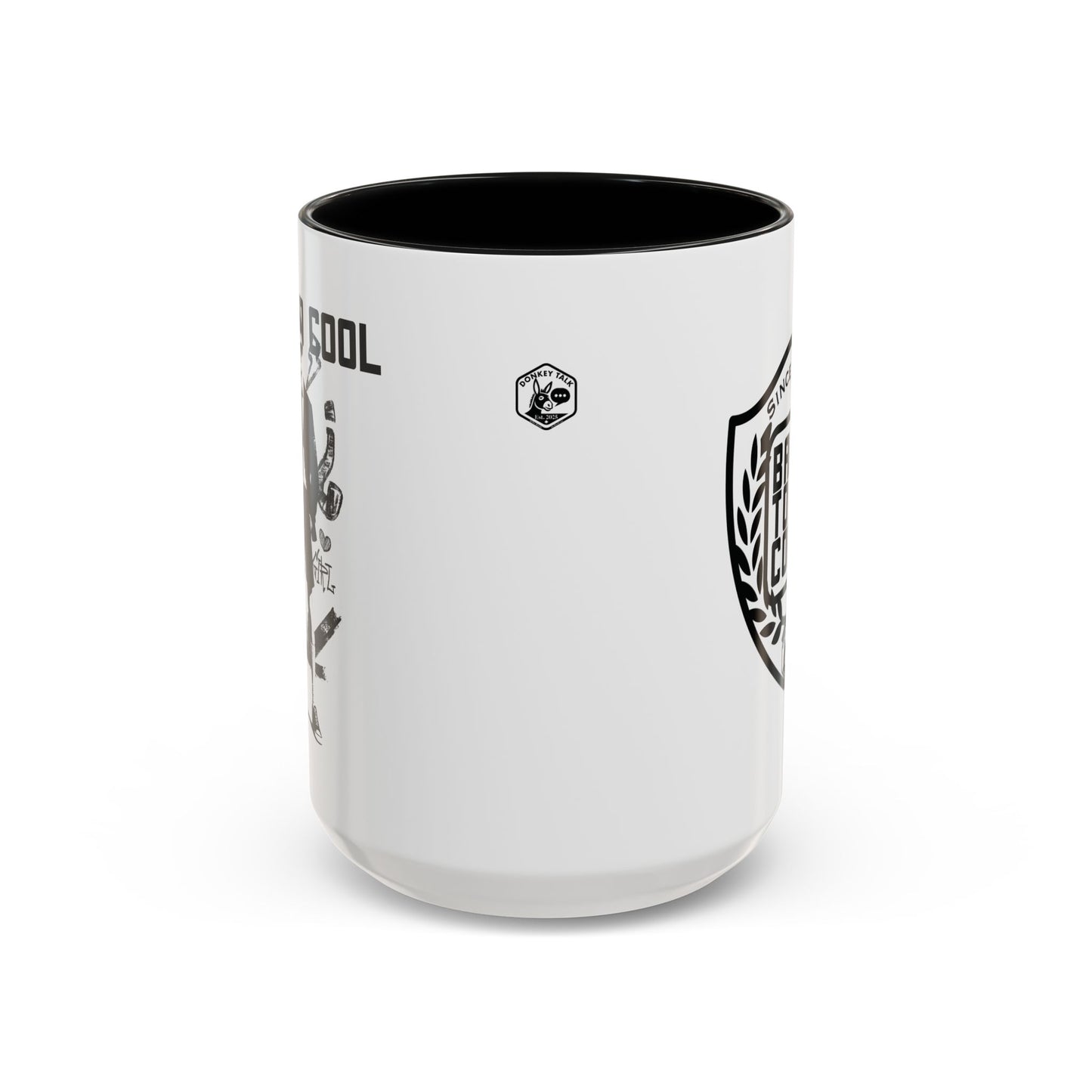 Back to Cool Shield Accent Coffee Mug — Retro Badge Coffee Cup (11/15oz)