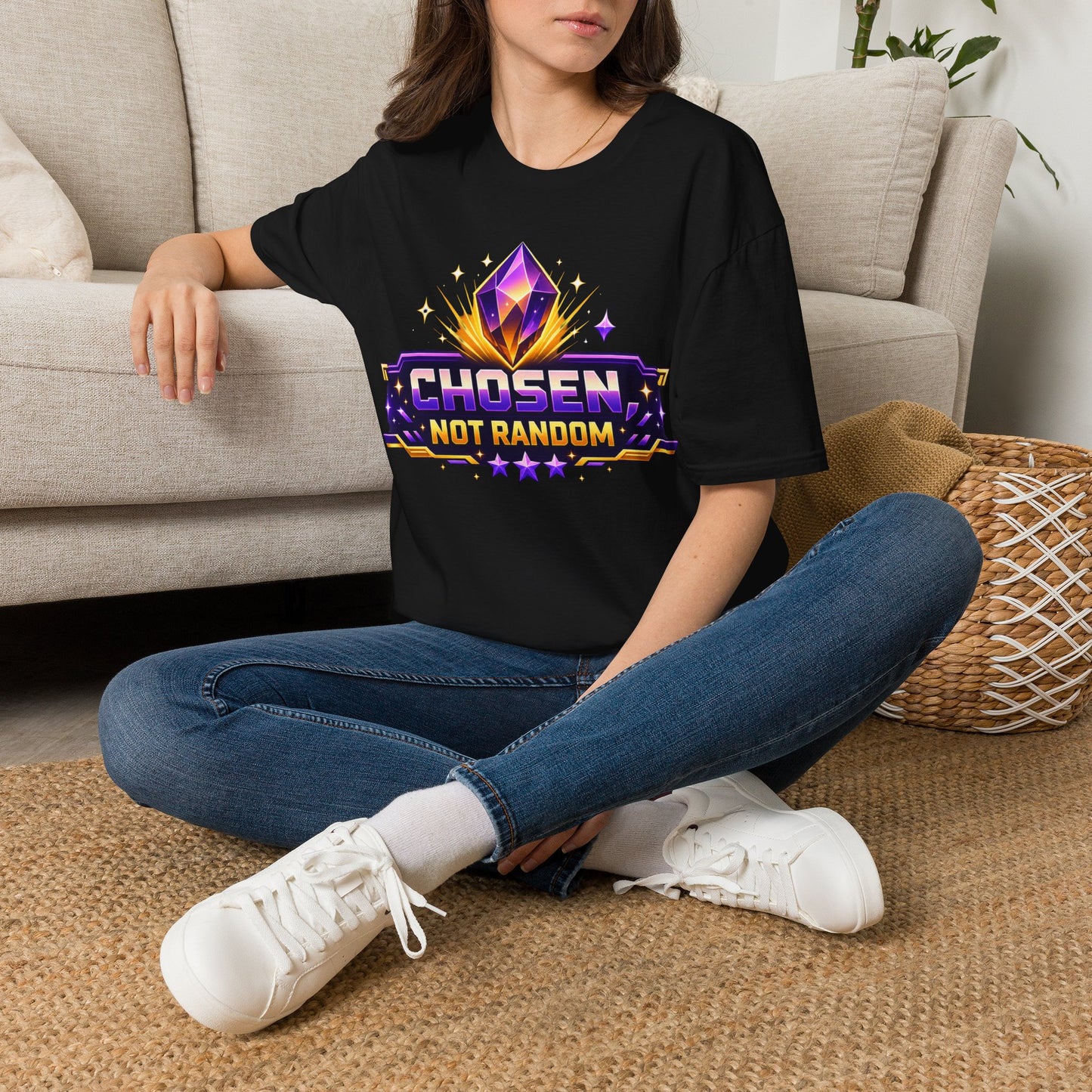 Chosen Not Random T-Shirt — Inspirational Gaming Crystal Tee
