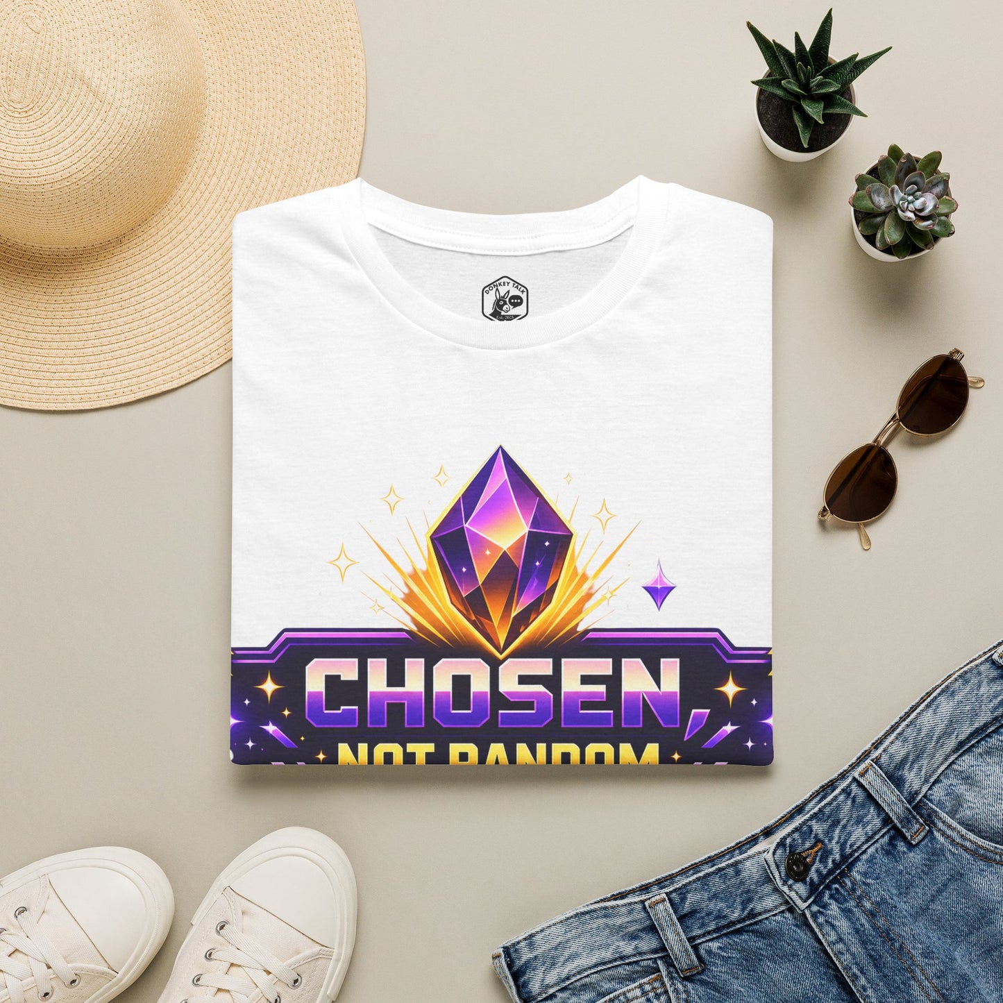 Chosen Not Random T-Shirt — Inspirational Gaming Crystal Tee