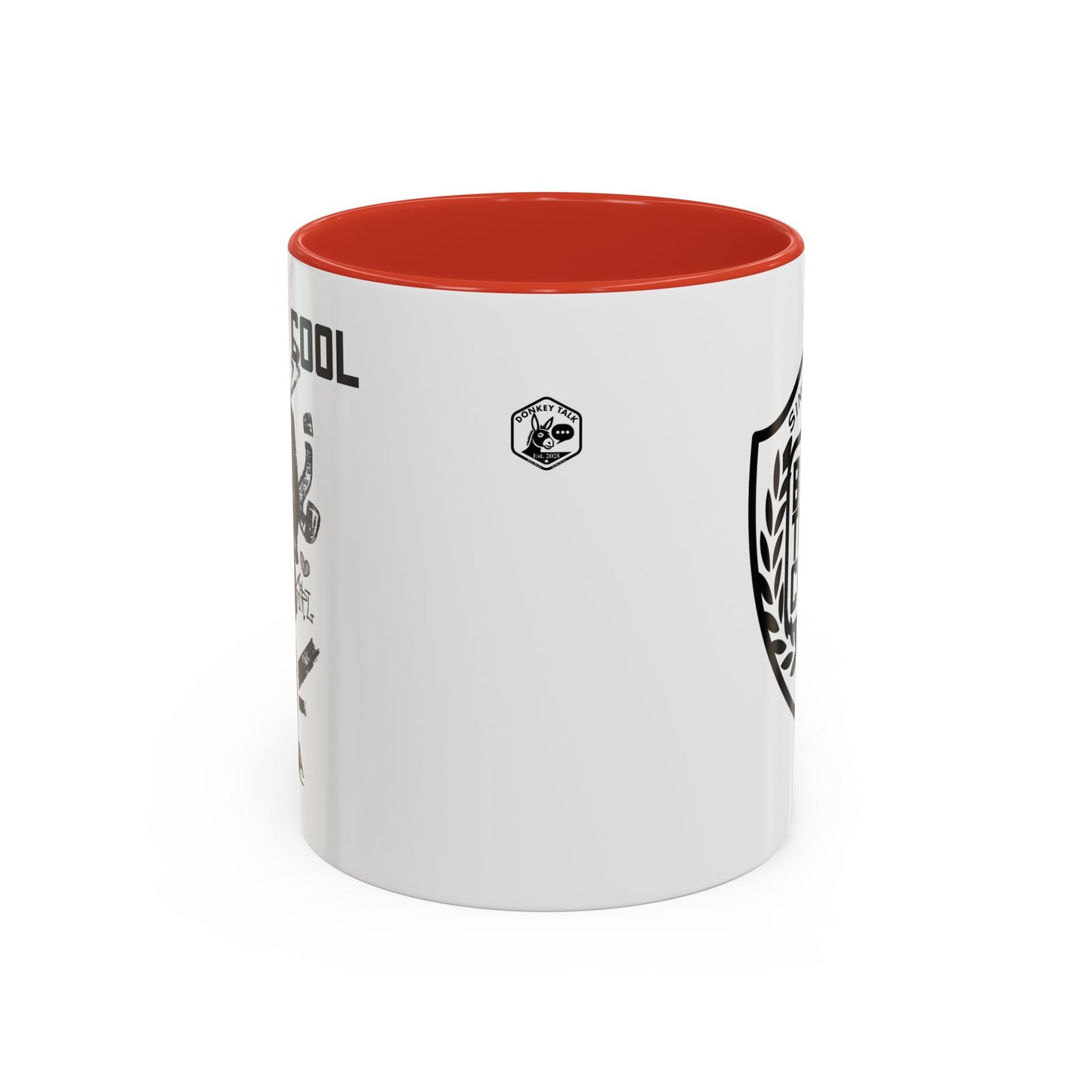 Back to Cool Shield Accent Coffee Mug — Retro Badge Coffee Cup (11/15oz)