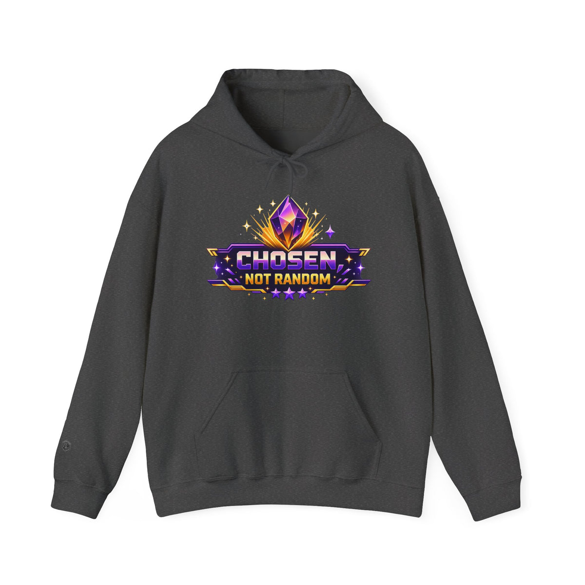 Chosen Not Random Hoodie — Gamer Badge Graphic Hooded Sweatshirt