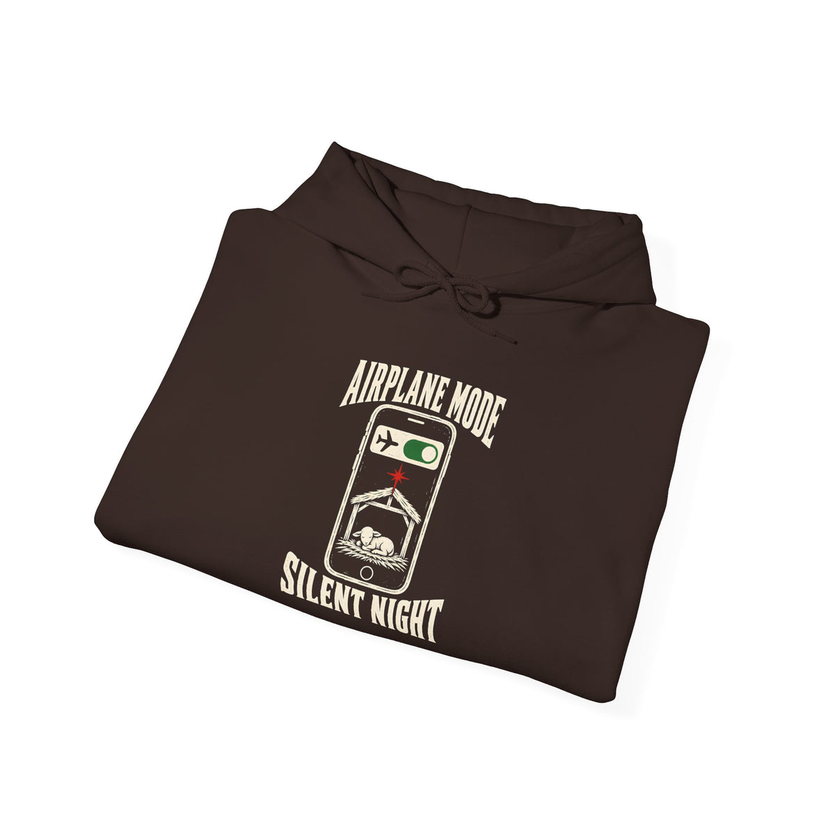 Airplane Mode: Silent Night Hoodie | Funny Christmas Christian Graphic Hoodie