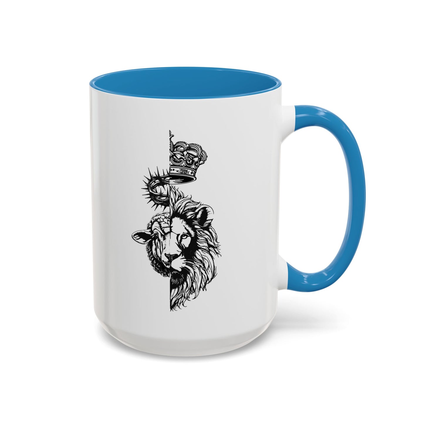 Lion & Lamb Religious Accent Coffee Mug — Crown of Thorns Christian Gift (11/15oz)