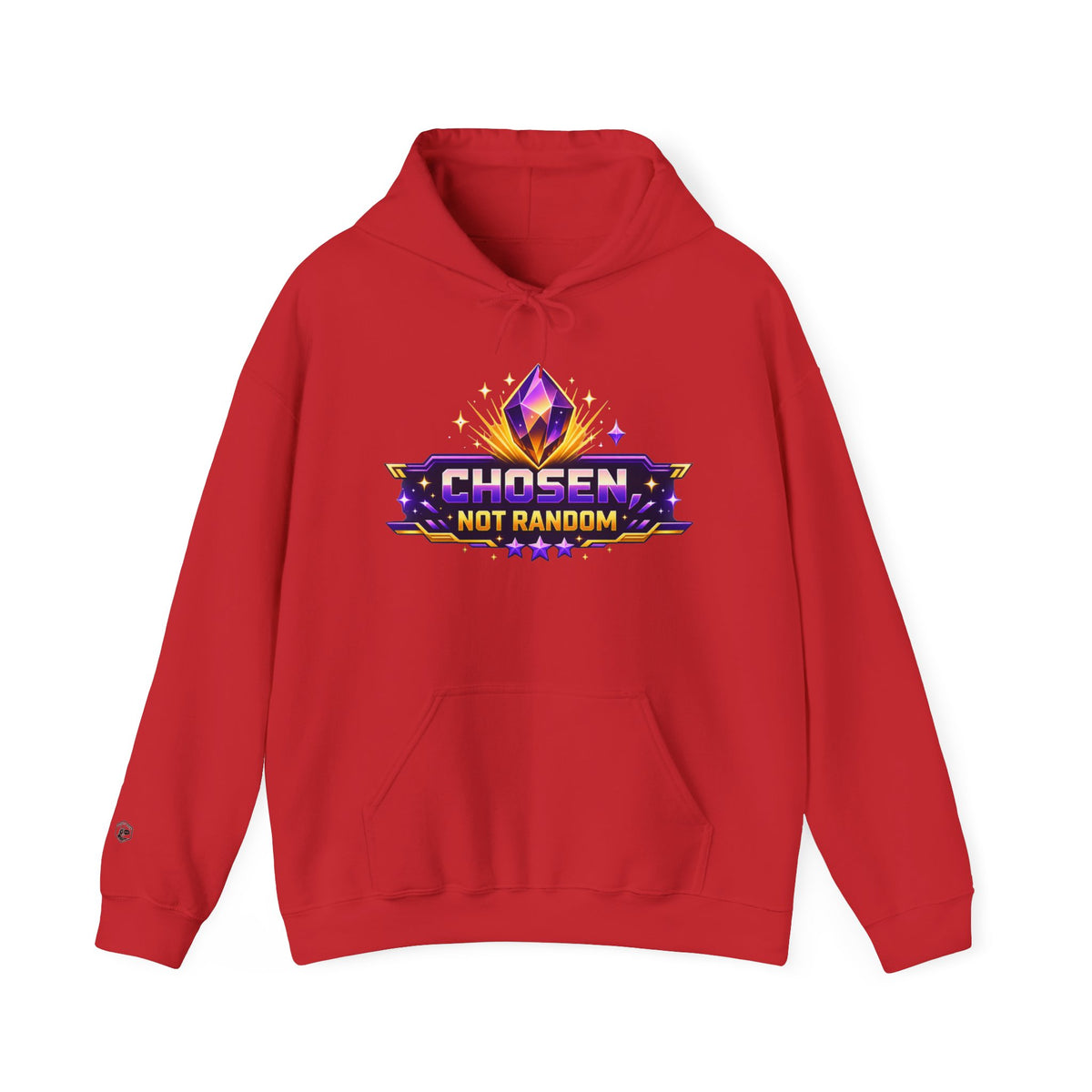 Chosen Not Random Hoodie — Gamer Badge Graphic Hooded Sweatshirt