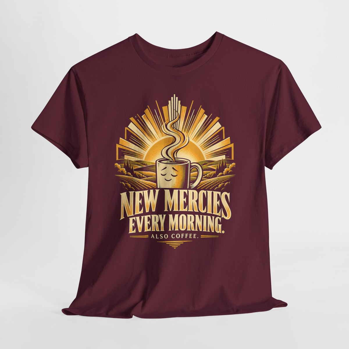 New Mercies Every Morning Also Coffee T-shirt – Donkey Talk graphic tee