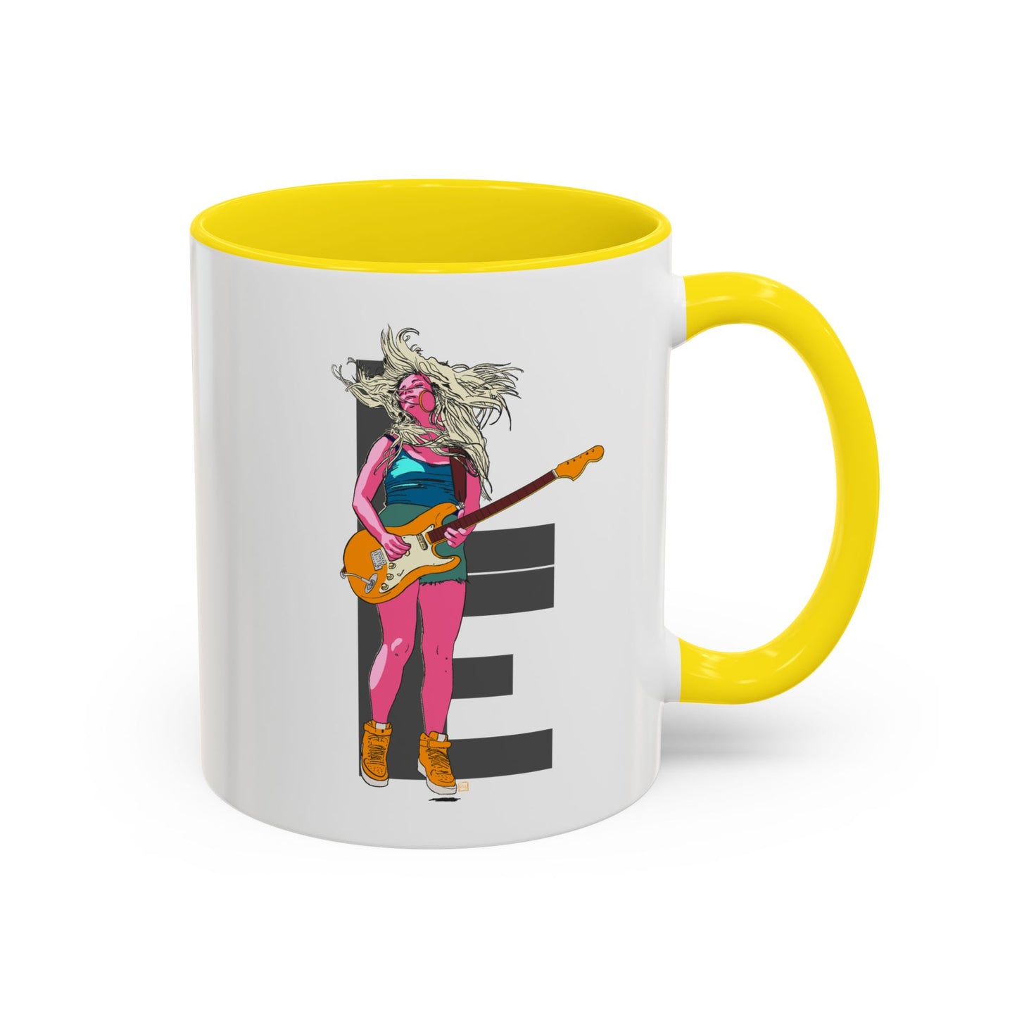 Coffee Mug — Colorful Guitarist Rock Music Accent Mug (11oz & 15oz)