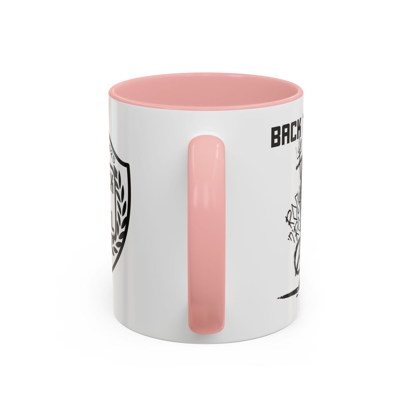 Back to Cool Shield Accent Coffee Mug — Retro Badge Coffee Cup (11/15oz)