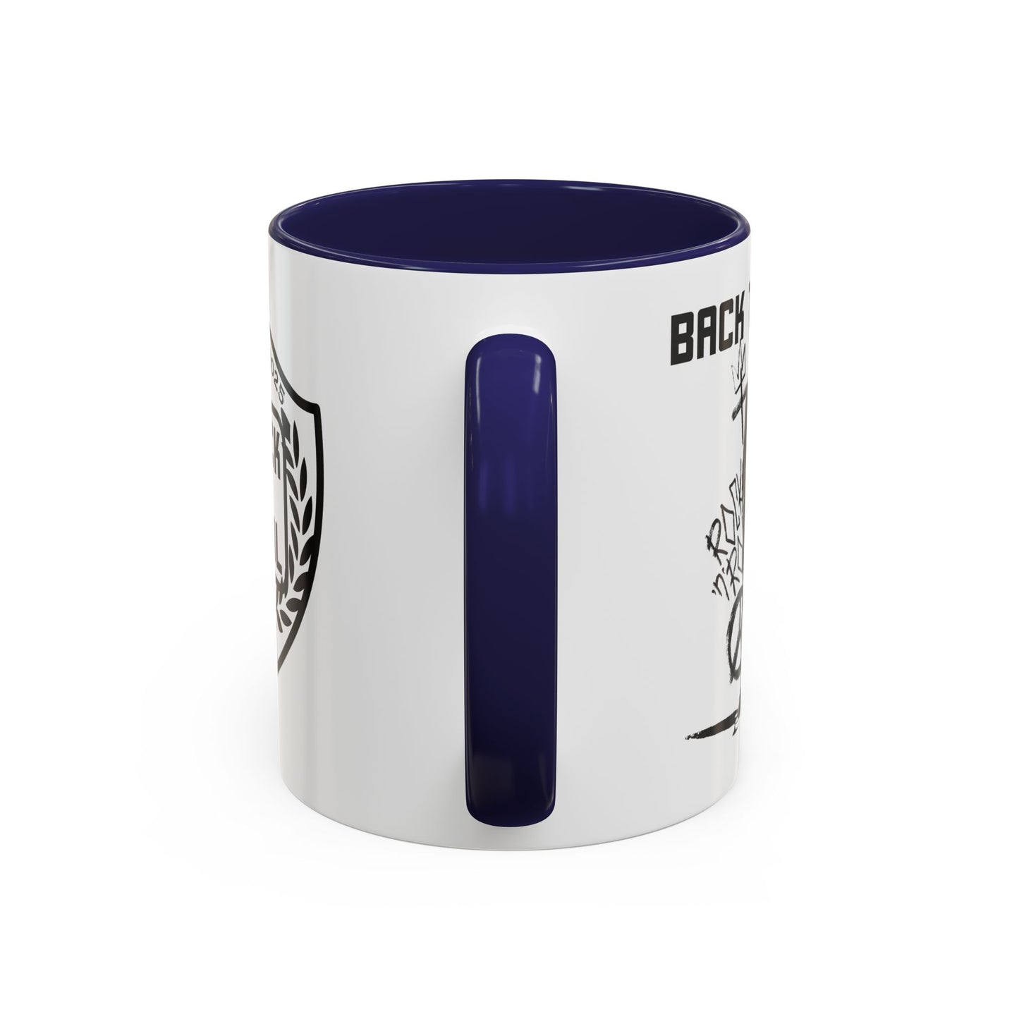 Back to Cool Shield Accent Coffee Mug — Retro Badge Coffee Cup (11/15oz)