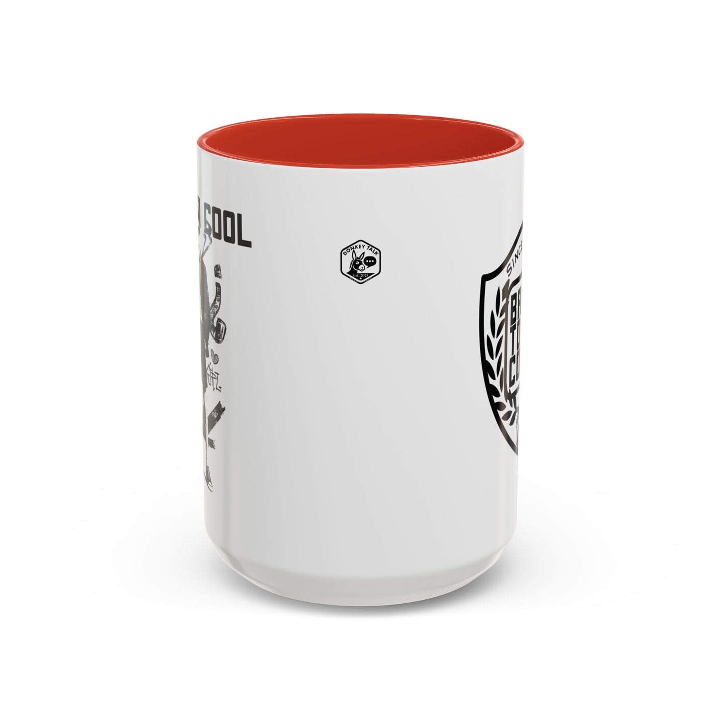 Back to Cool Shield Accent Coffee Mug — Retro Badge Coffee Cup (11/15oz)