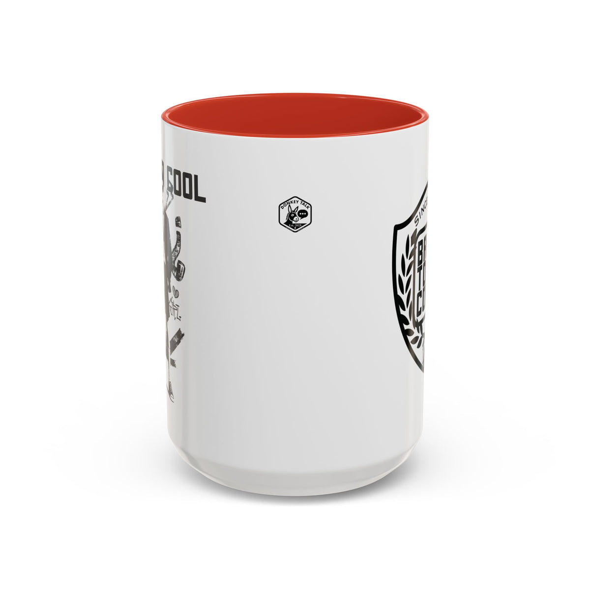 Back to Cool shield accent coffee mug – Donkey Talk ceramic mug