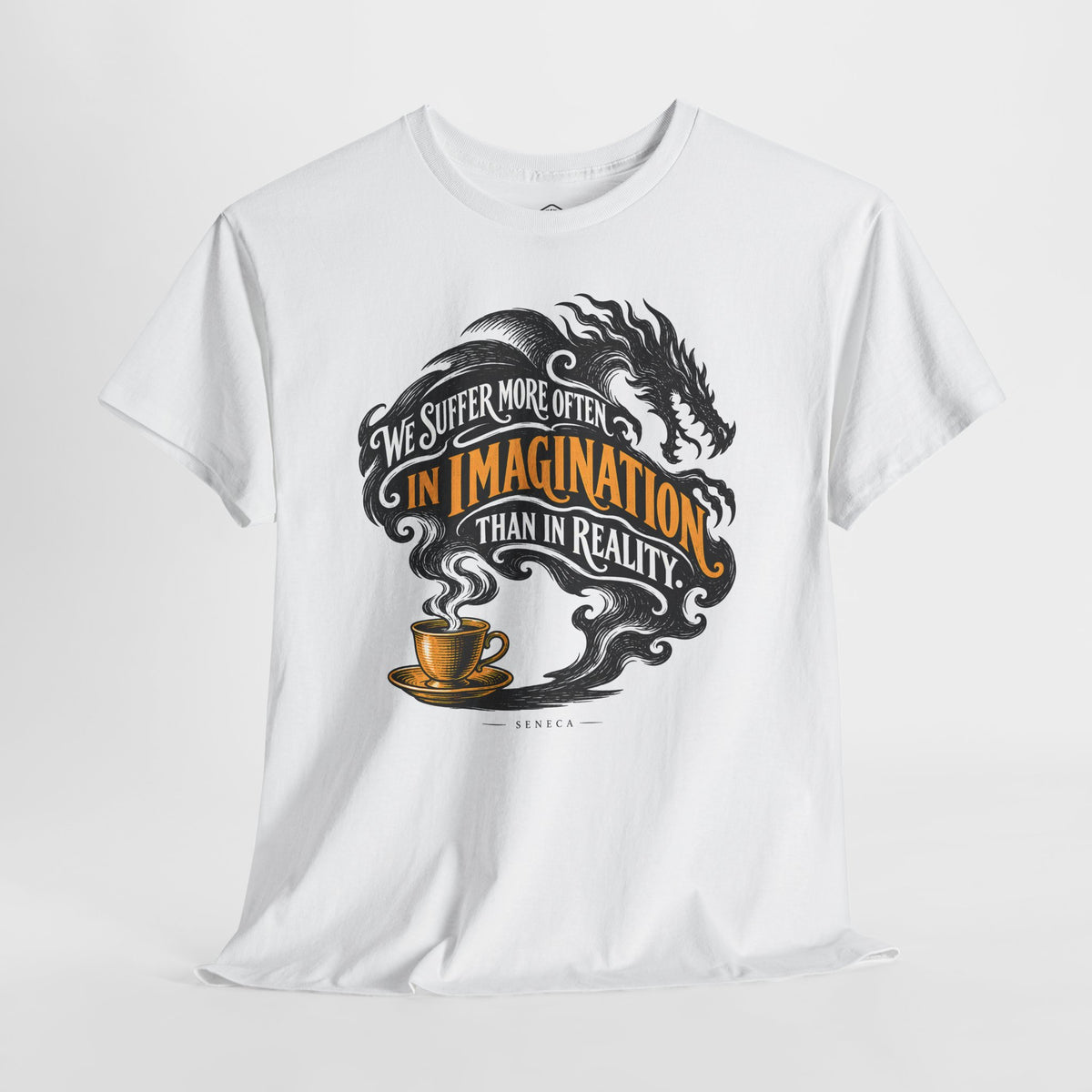 Seneca We Suffer More in Imagination T-shirt – Donkey Talk graphic tee