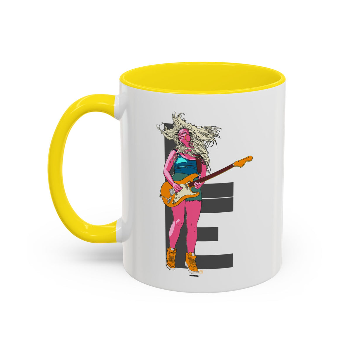 Coffee Mug — Colorful Guitarist Rock Music Accent Mug (11oz & 15oz)