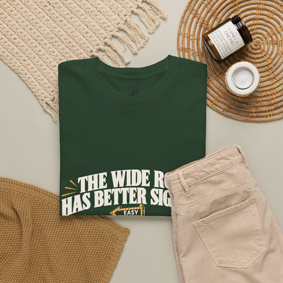 The Wide Road Has Better Signage T-Shirt | Matthew 7:13-14 Funny Christian Tee