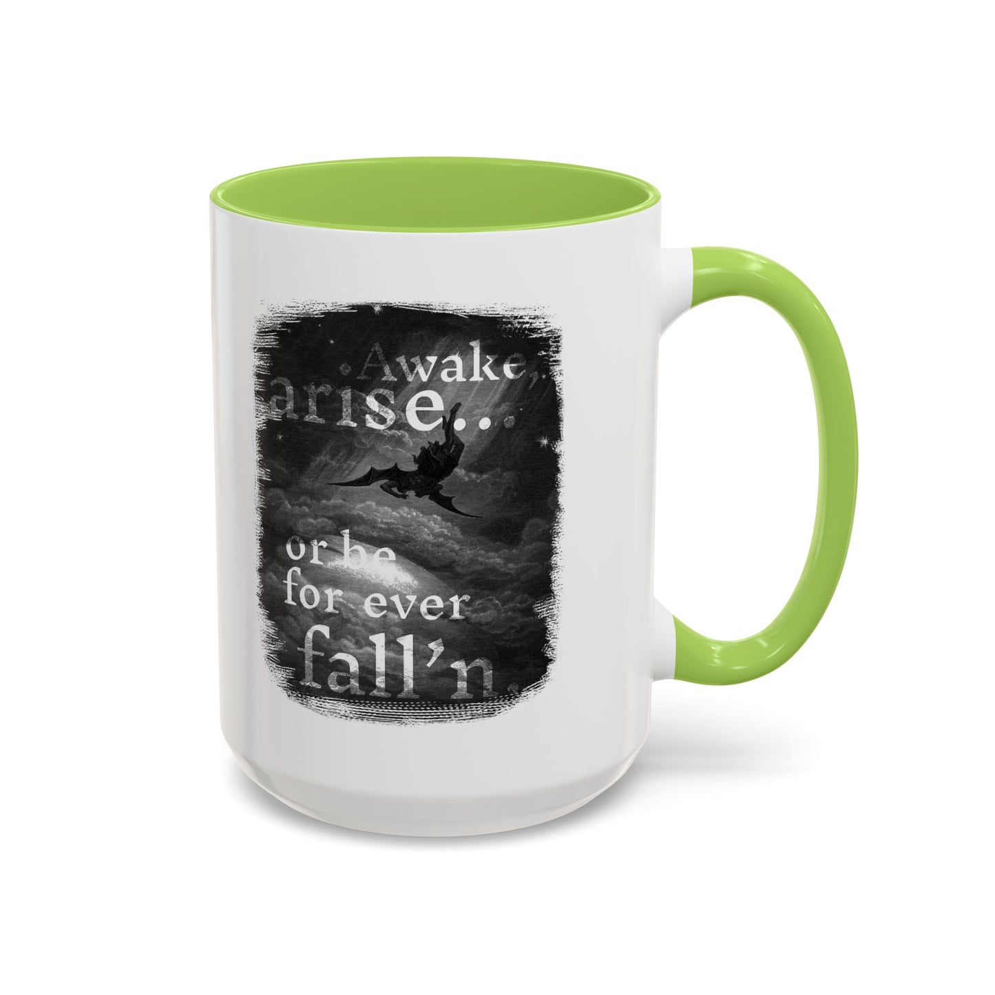 Inspirational Gothic Coffee Mug — "Awake Arise or Be Forever Fall'n" Accent Mug (11/15oz)