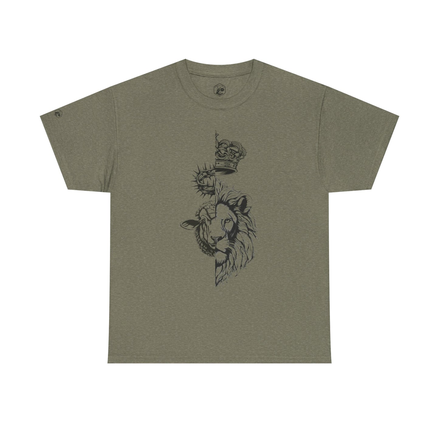 Unisex Heavy Cotton Tee - Bold 'Lion & Lamb' Design for Everyday Wear