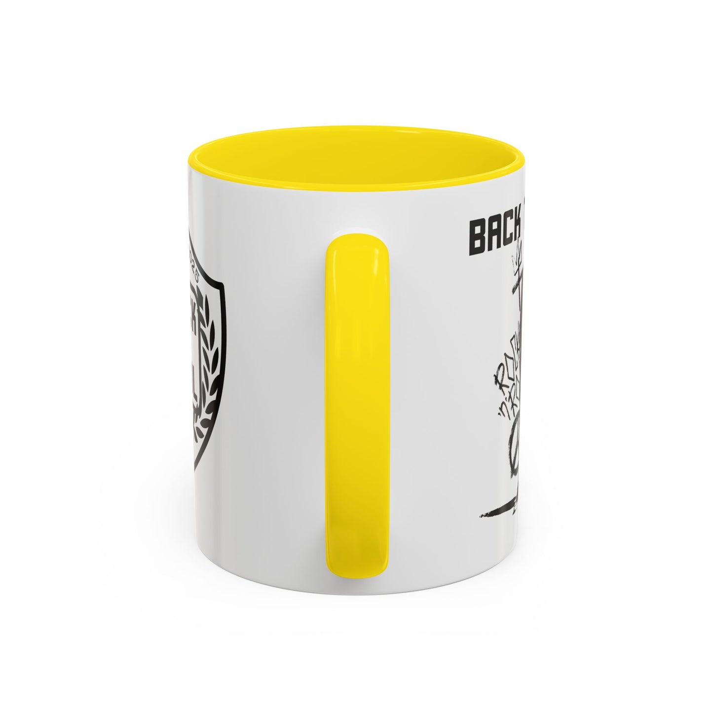 Back to Cool Shield Accent Coffee Mug — Retro Badge Coffee Cup (11/15oz)