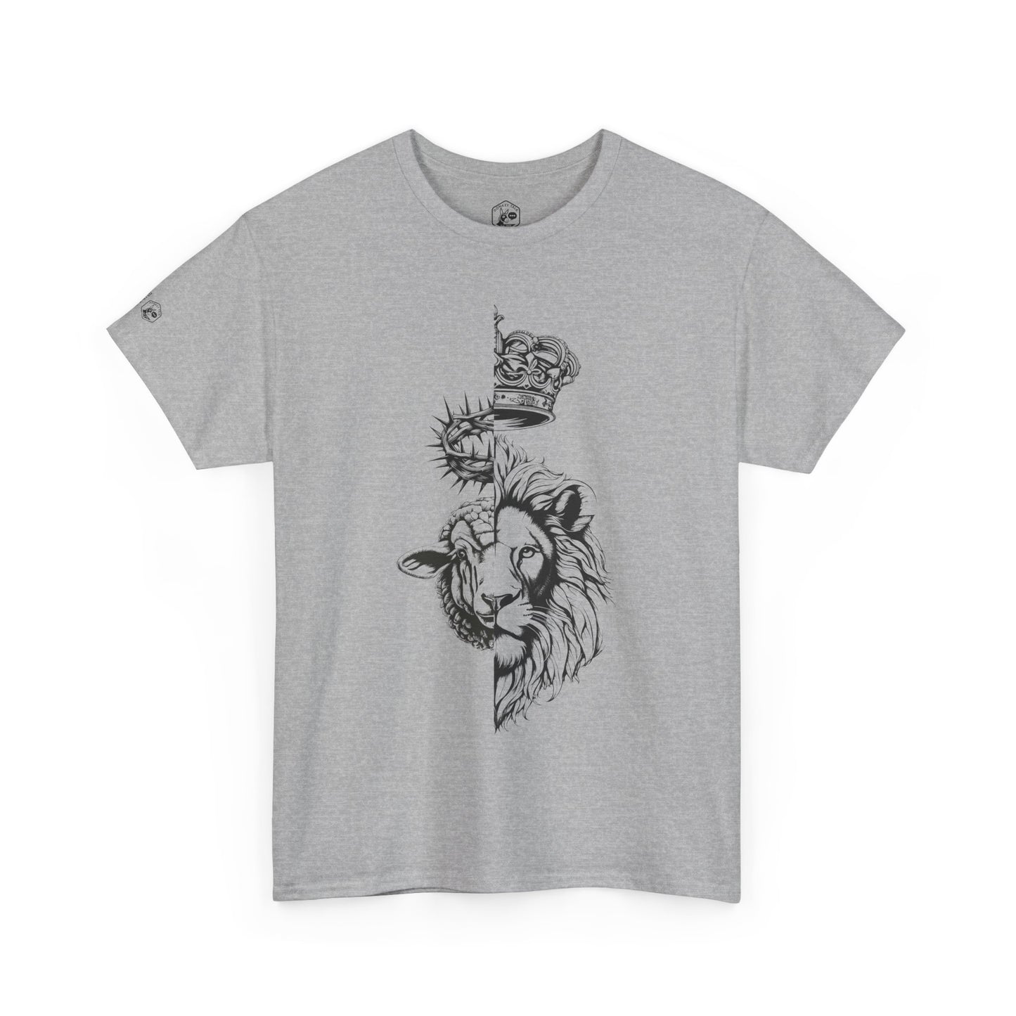Unisex Heavy Cotton Tee - Bold 'Lion & Lamb' Design for Everyday Wear