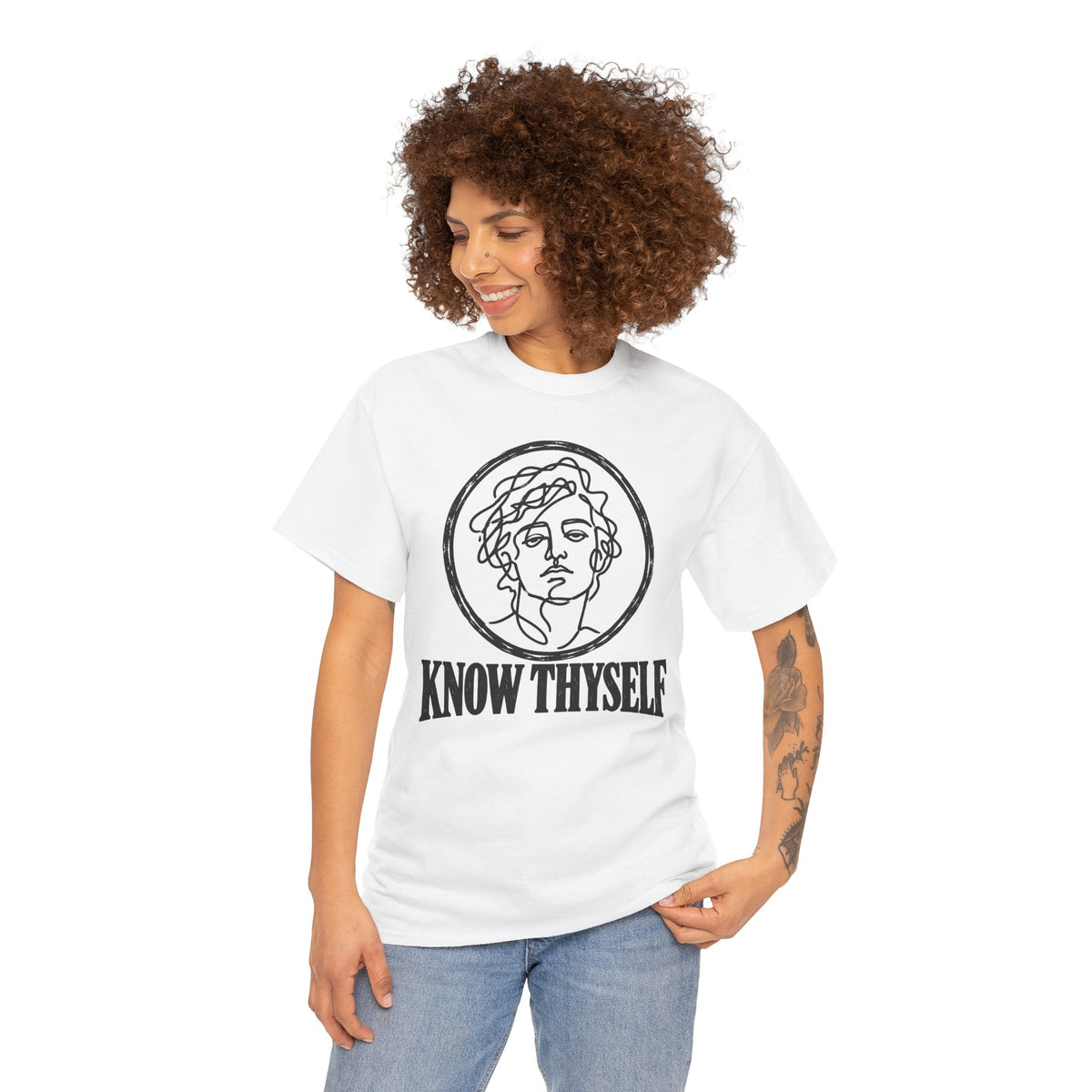 Know Thyself Unfiltered Line Art T-shirt – Donkey Talk graphic tee