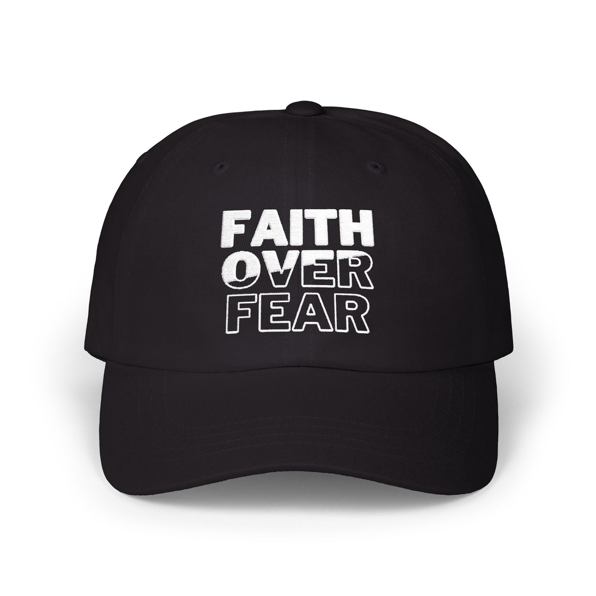 Faith Over Fear Classic Dad Cap - Inspirational White Hat for Everyday Wear