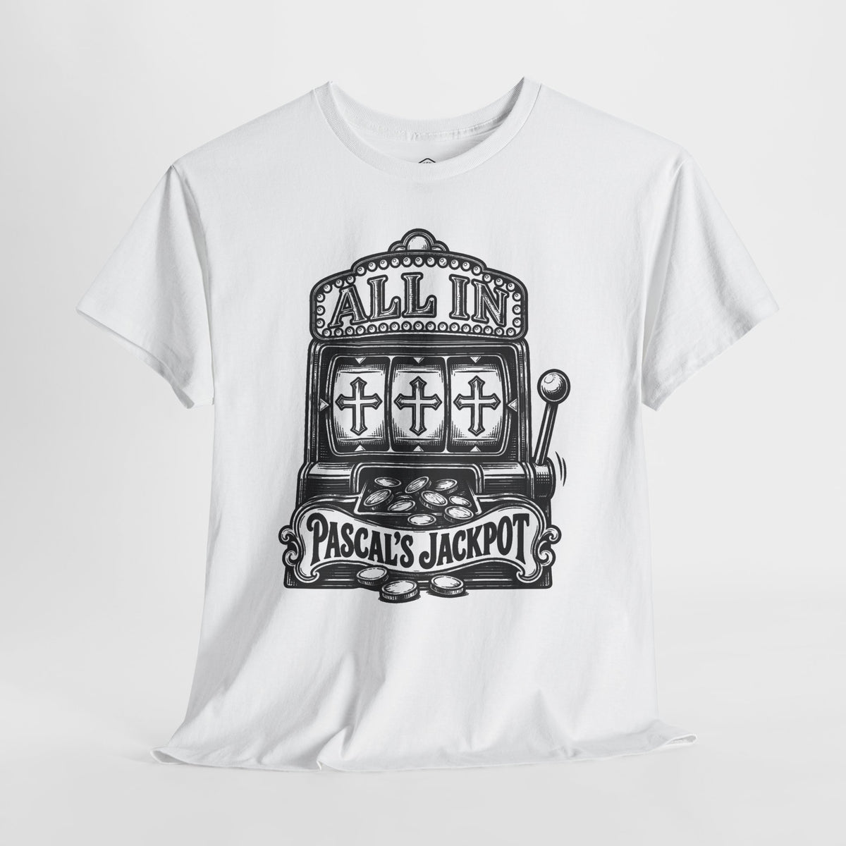 Pascal's Jackpot Engraved Slot Machine - Donkey Talk faith and reason unisex T-shirt