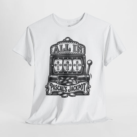Pascal's Jackpot Engraved Slot Machine - Donkey Talk faith and reason unisex T-shirt