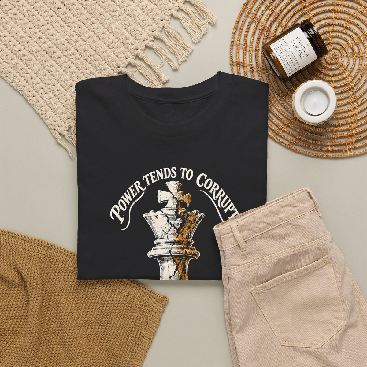 Power Tends to Corrupt Cracked Chess King T-shirt – Donkey Talk graphic tee